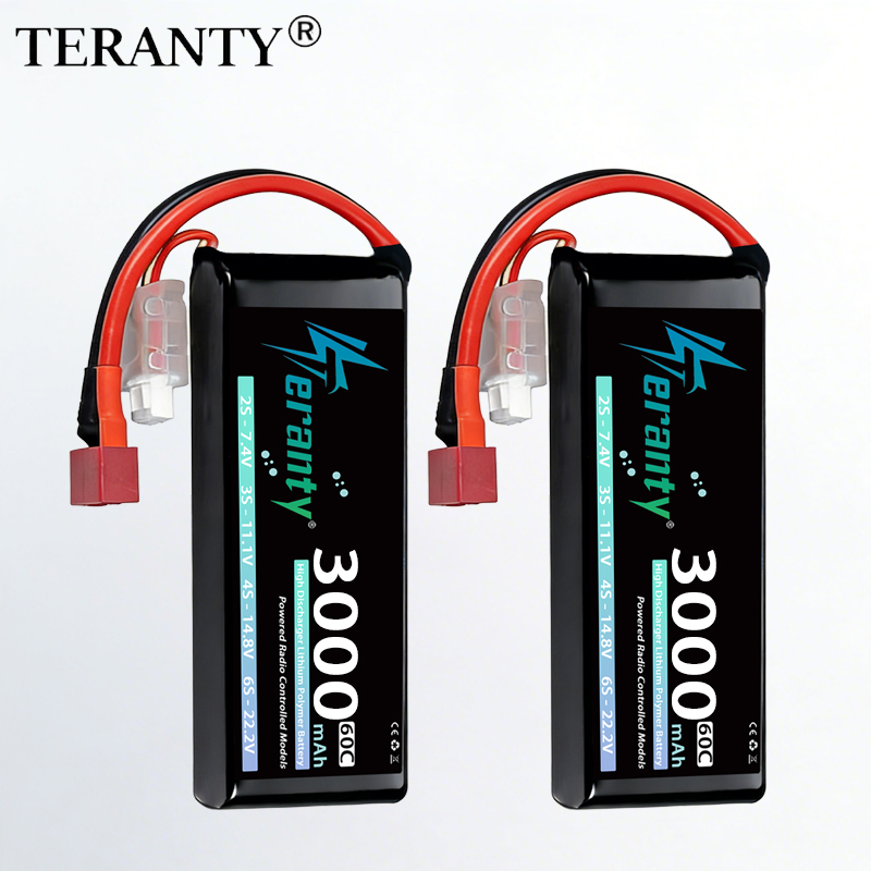 Drone Rcs - แบตเตอรี่ลิเธียมโพลิเมอร์ TERANTY 2S 3000mAh 7.4V 60C