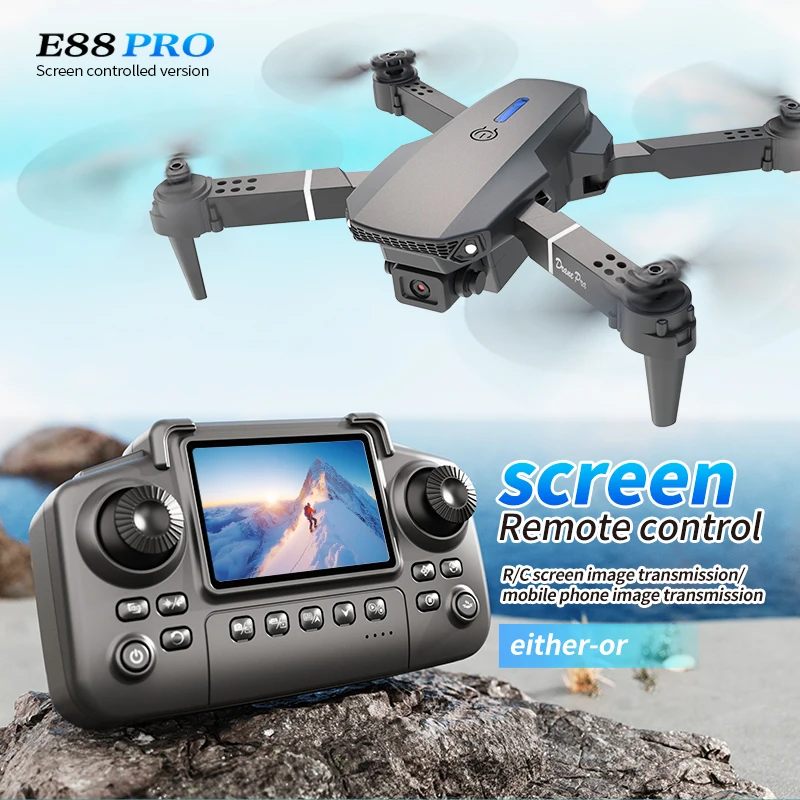 Drone Rc Pro - โดรนรุ่น Professional E88 PRO พร้อมหน้าจอ กล้อง