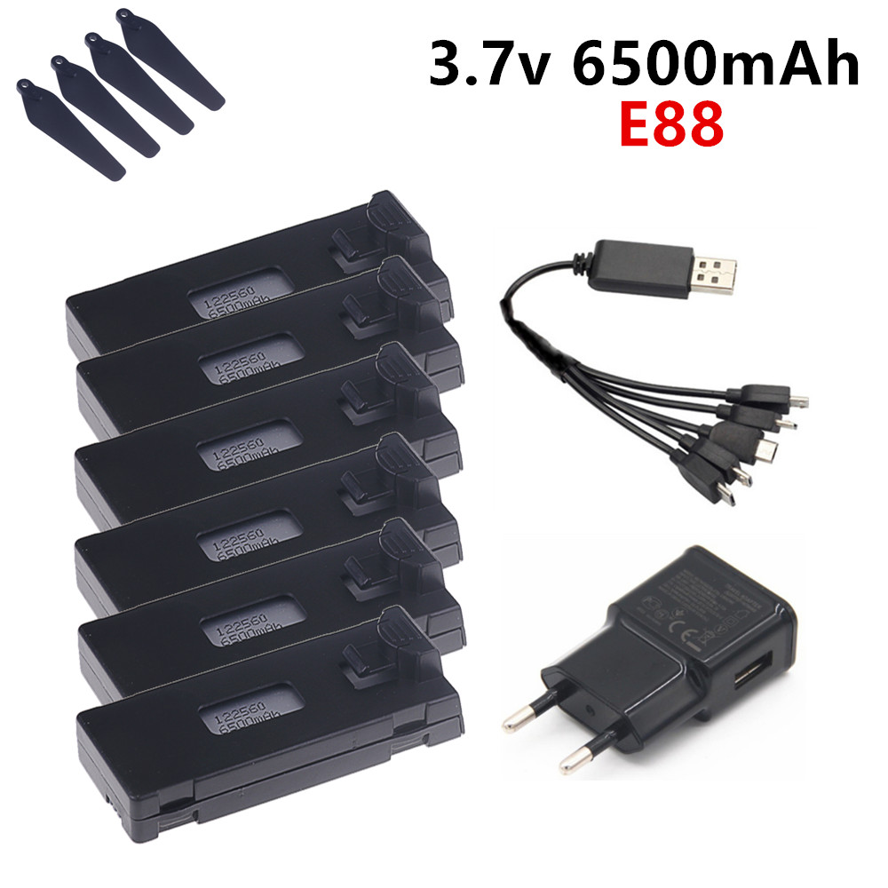 Drone Rc E99 Pro - 3.7V 6500mAh ลิโพแบตเตอรี่สำหรับ E88 E88PRO E525