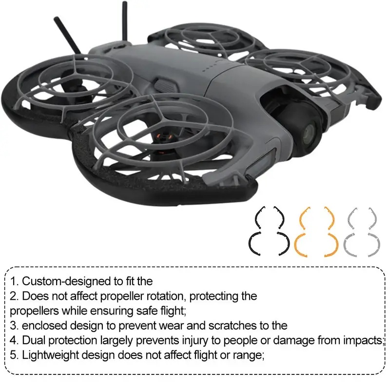 Drone Propeller Guards - ตัวป้องกันใบพัดสำหรับโดรน DJI Neo 2 แหวนกันกระแทกป้องกันใบพัด ป้องกันการหล่น