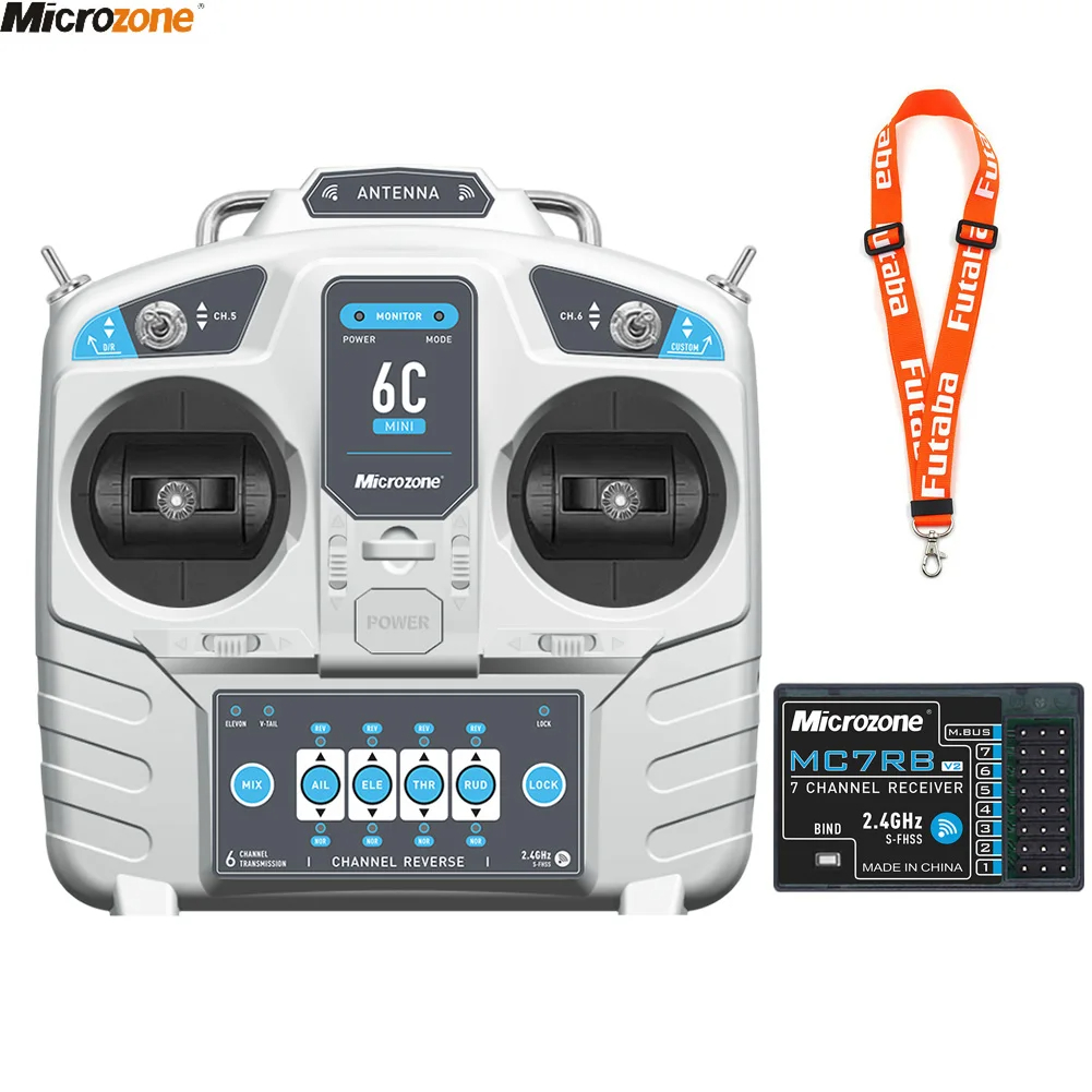 Drone Rcs - ไมโครโซน MC6C V2ขนาดเล็ก2.4G เครื่องส่งสัญญาณควบคุม6CH พร้อมตัวรับสัญญาณระบบวิทยุสำหรับเครื่องบิน RC