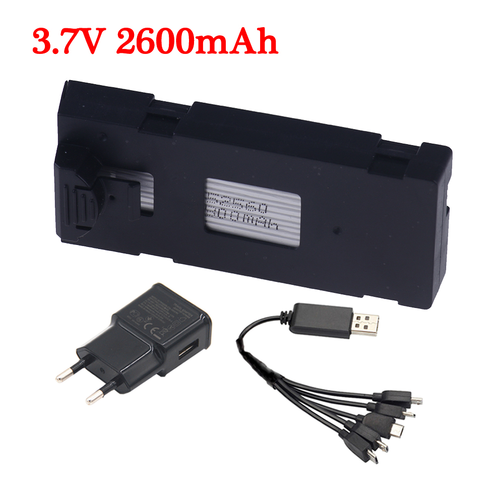 Drone Rc E99 Pro - อุปกรณ์เสริมแบตเตอรี่โดรนอาร์ซี2600mAh 3.7V สำหรับ E88 E88PRO Ls-E525
