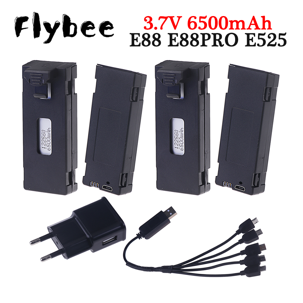 Drone Rc E99 Pro - แบตเตอรี่3.7V 6500mAh แบบชาร์จไฟได้เครื่องชาร์จสำหรับโดรนอาร์ซี E88 E88PRO E99
