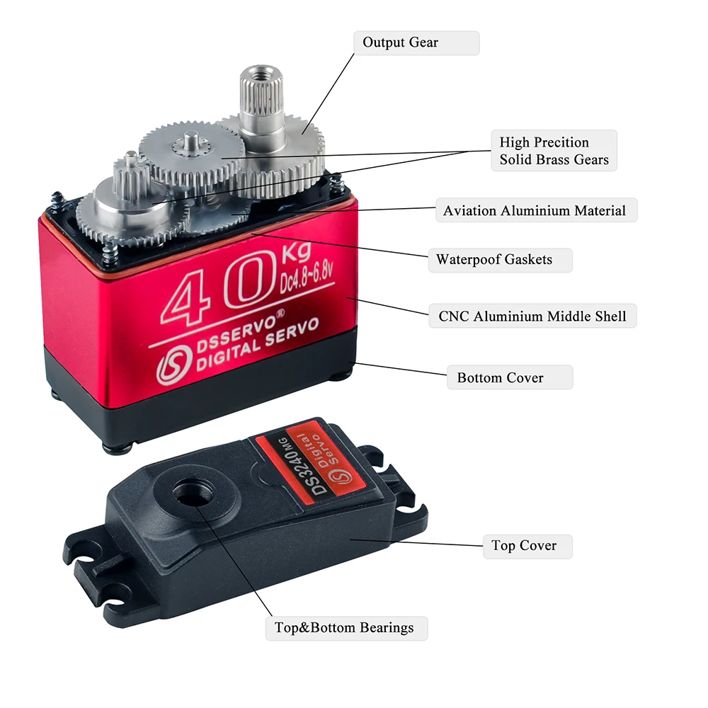 40KG Dsservo DS3240 แรงบิดขนาด - Rc Car Servo บทวิจารณ์และราคา