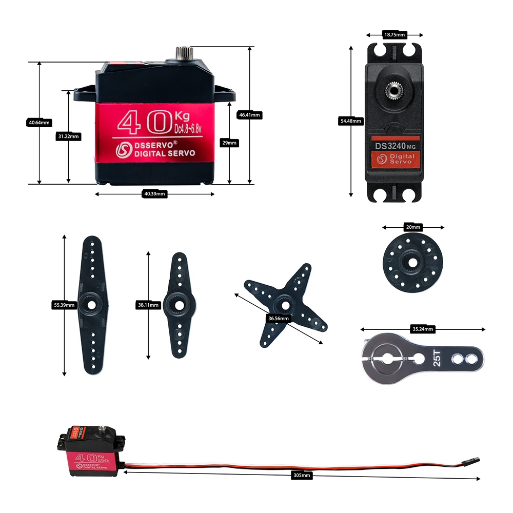 40KG Dsservo DS3240 แรงบิดขนาด - Rc Car Servo บทวิจารณ์และราคา