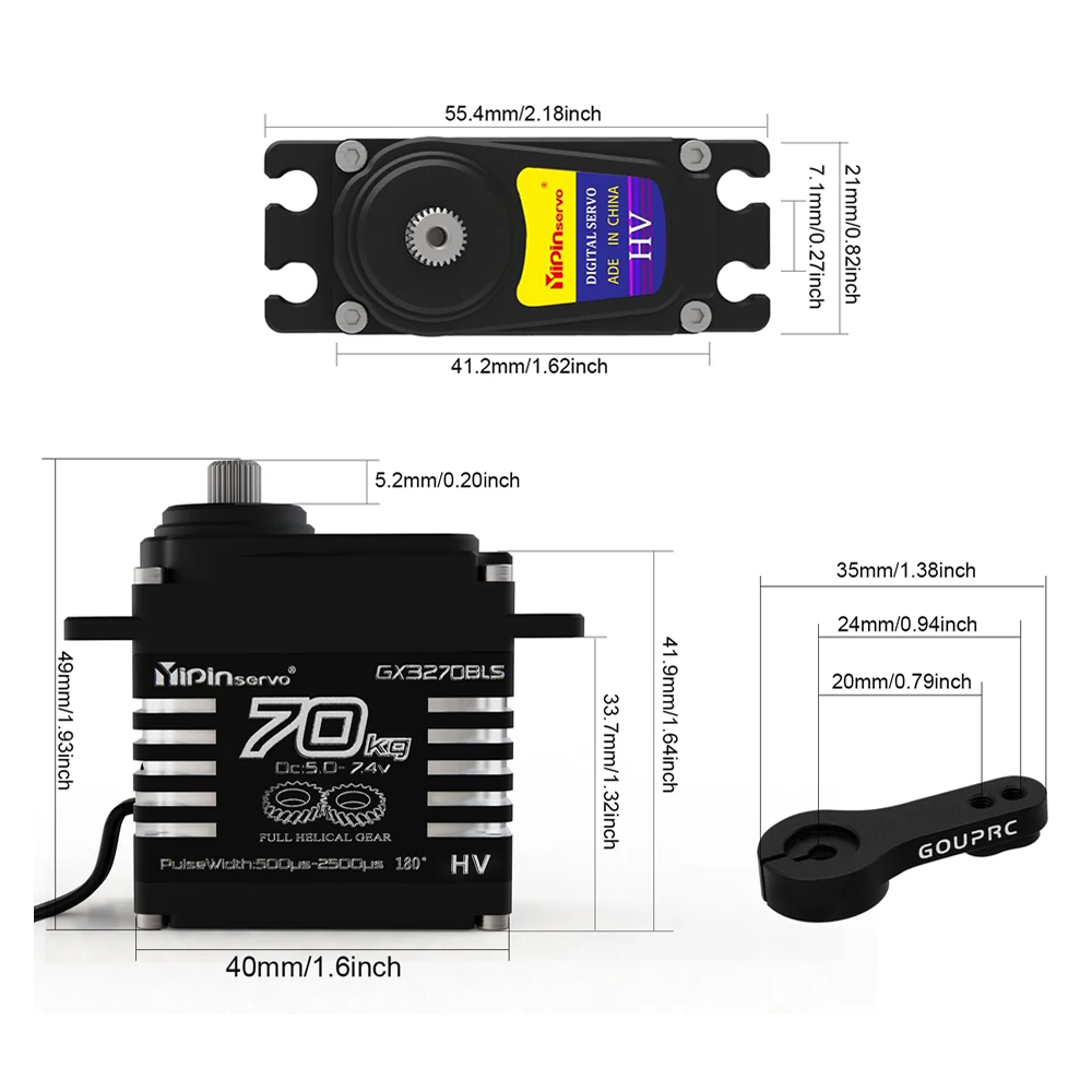 เซอร์โวไร้แปรงถ่าน 70 กก. 60 ก - Rc Car Servo บทวิจารณ์และราคา